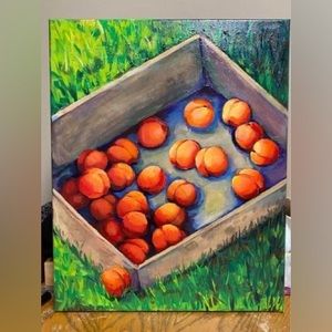 14 x 18 Original Acrylic Painting : Peaches